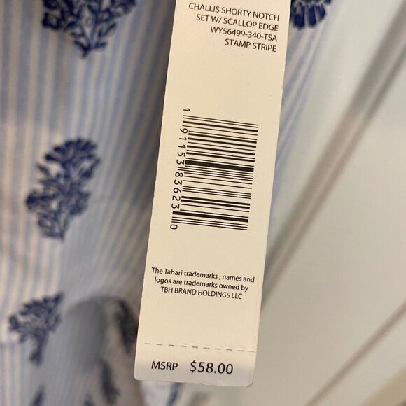 Tahari Women Pajamas Set. Short Sleeve Button Shirt & Shorts Rayon X-Large NWT - Picture 8 of 12